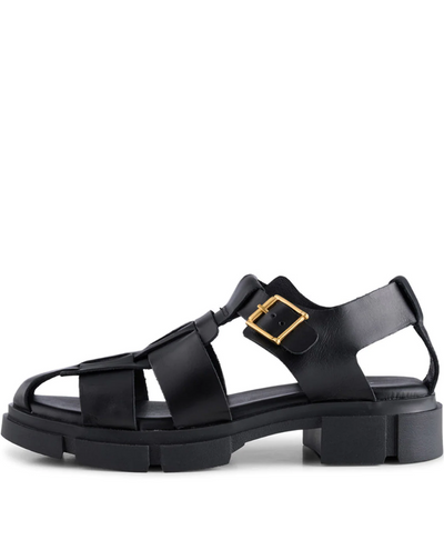 Shoe The Bear Alva Fisherman Black Leather Sandal