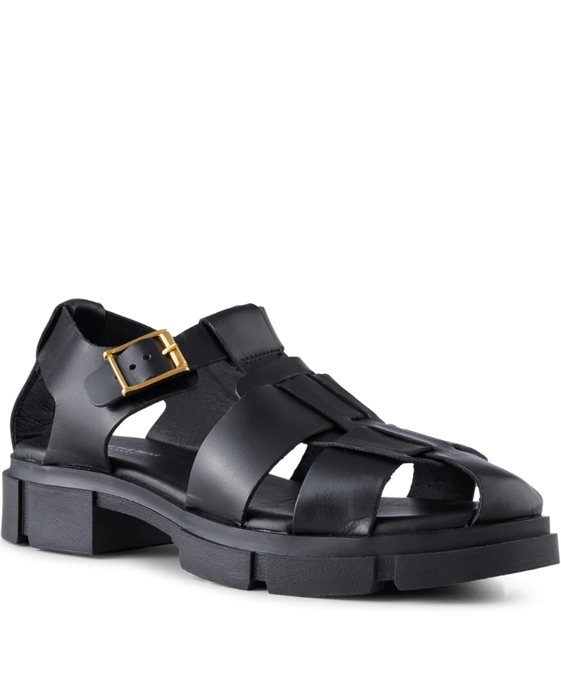 Shoe The Bear Alva Fisherman Black Leather Sandal