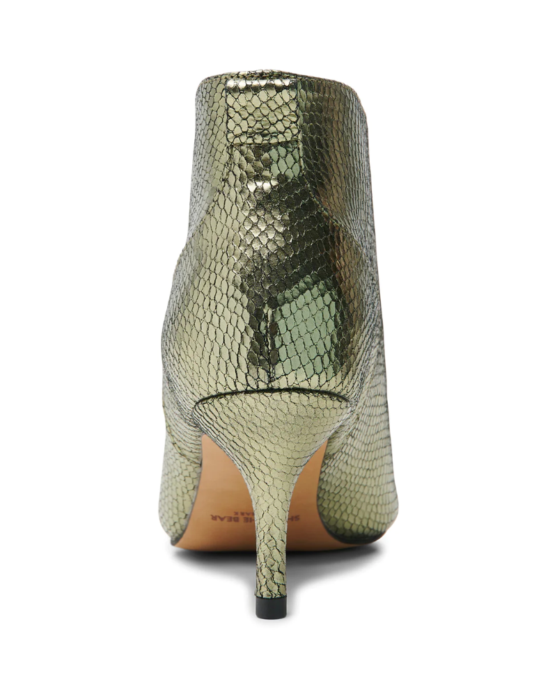 Shoe The Bear Valentine Snake Olive Metallic Ankle Boots