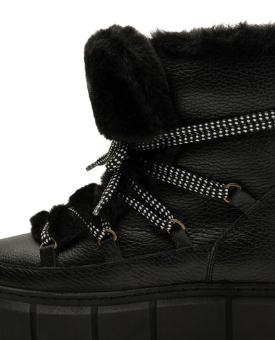 Shoe The Bear Tove Black Leather Snow Boots