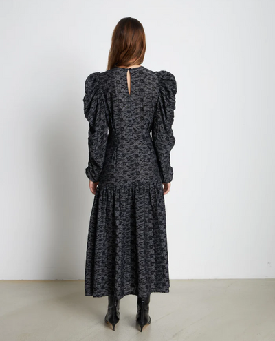 Stella Nova Almost Black Embroidered Dress
