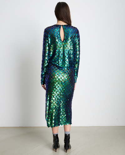 Stella Nova Xenia Aqua Green Sequin Top