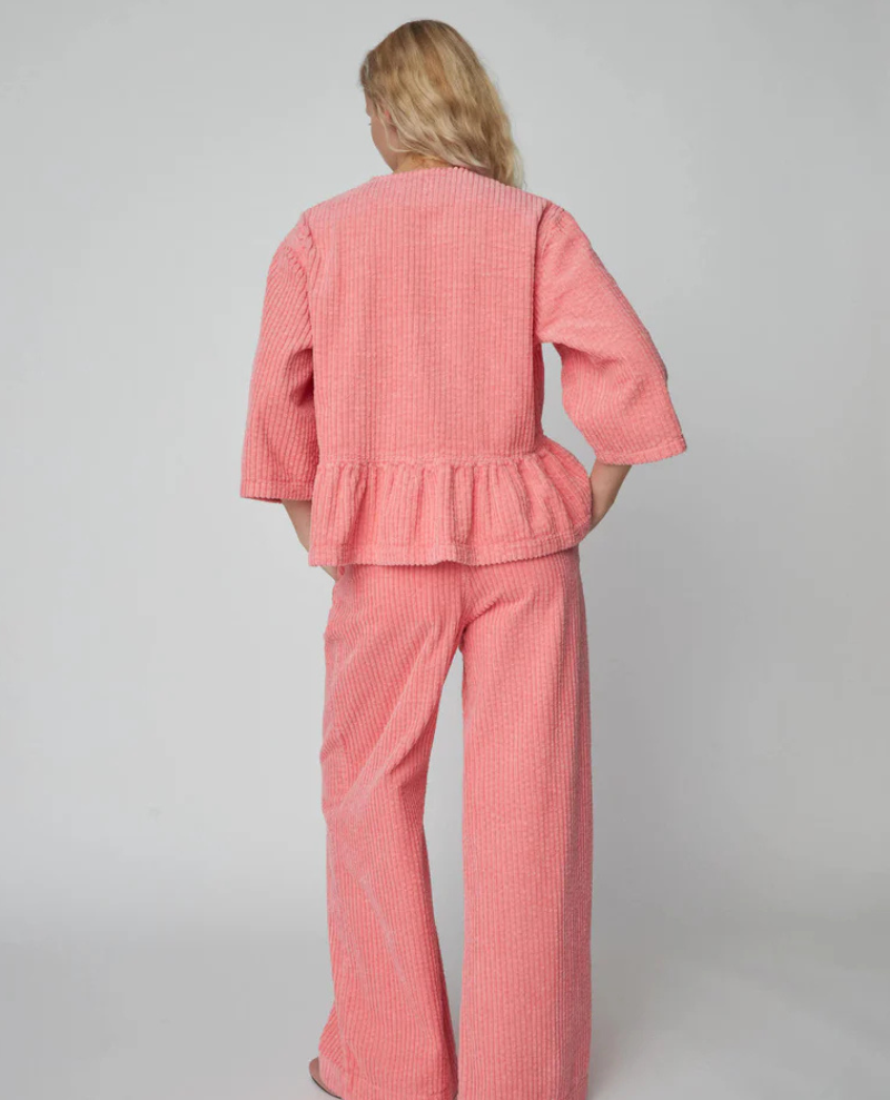 Stella Nova Pink Corduroy Bow Blouse