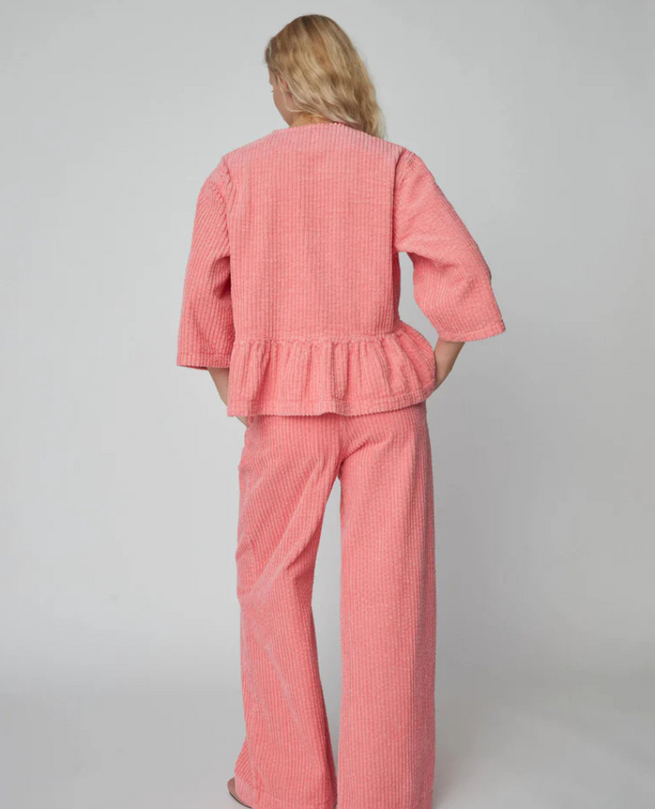 Stella Nova Pink Corduroy Bow Blouse