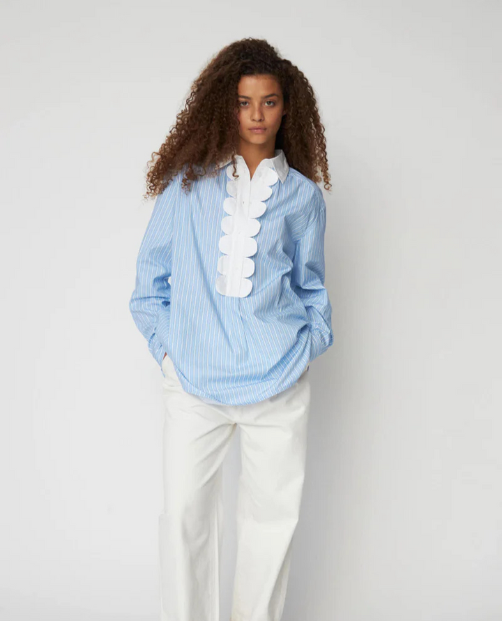 Stella Nova Blue Stripe Scallop Shirt