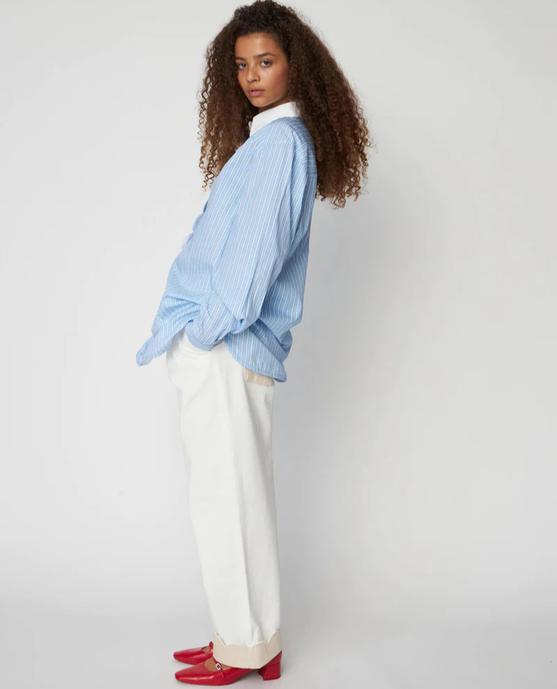 Stella Nova Blue Stripe Scallop Shirt
