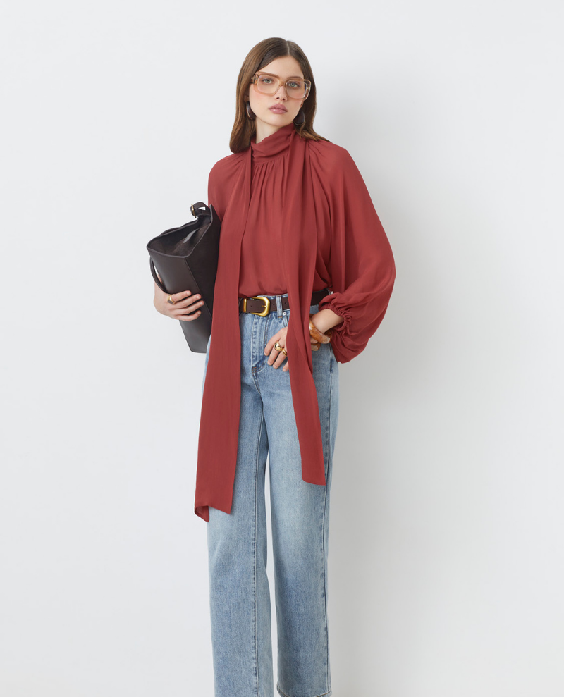 Suncoo Lincoln Terracotta Blouse