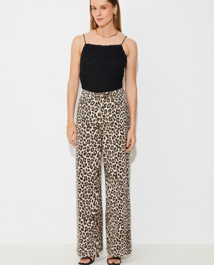 Suncoo Robin Beige Leopard Trousers