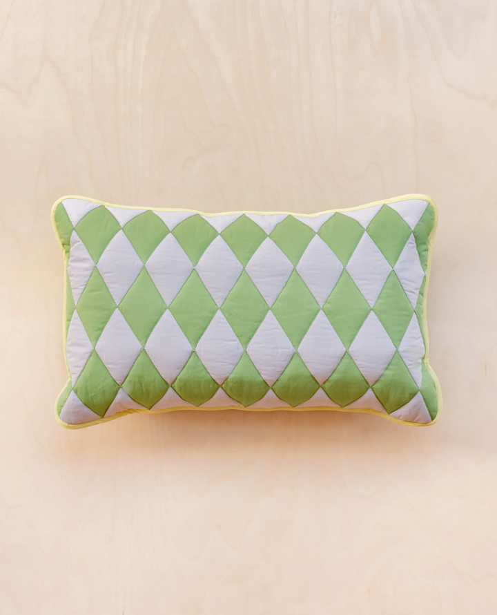 TBCo Green Argyle Diamond Rectangular Cushion
