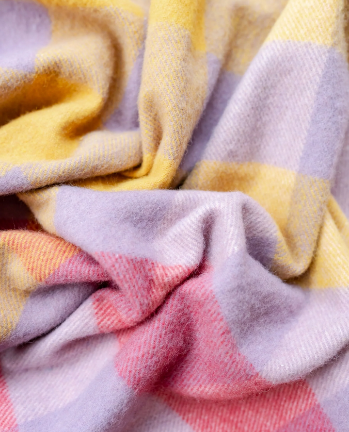 TBCo. Recycled Wool Blanket in Large Lilac Gingham