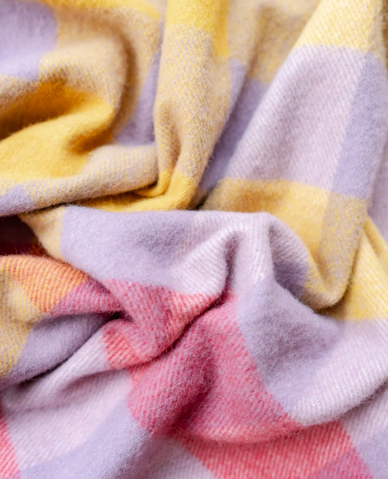 TBCo. Recycled Wool Blanket in Large Lilac Gingham