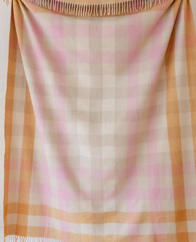 TBCo Recycled Wool Blanket Orange Gradient Gingham