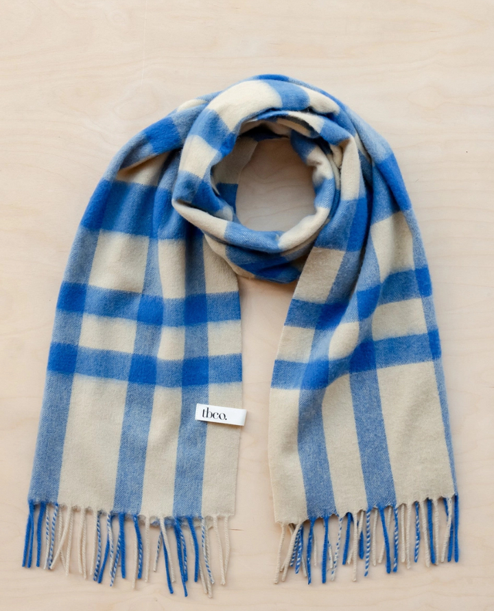 TBco. Lambswool Oversized Blue Scarf
