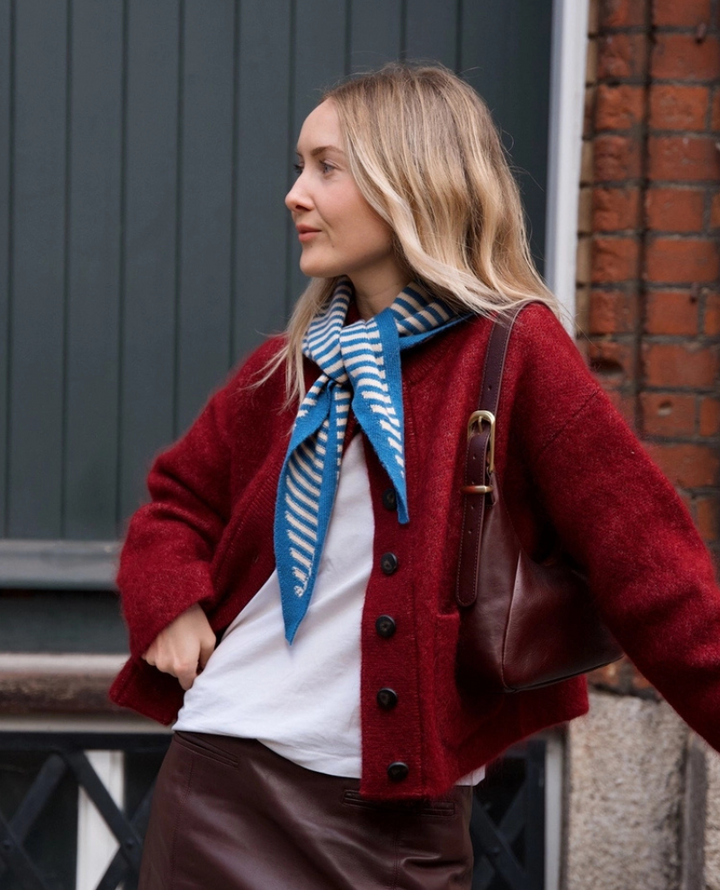 TBco. Triangle Blue Merino Stripe Scarf