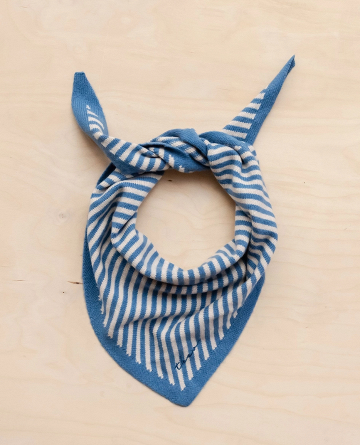 TBco. Triangle Blue Merino Stripe Scarf