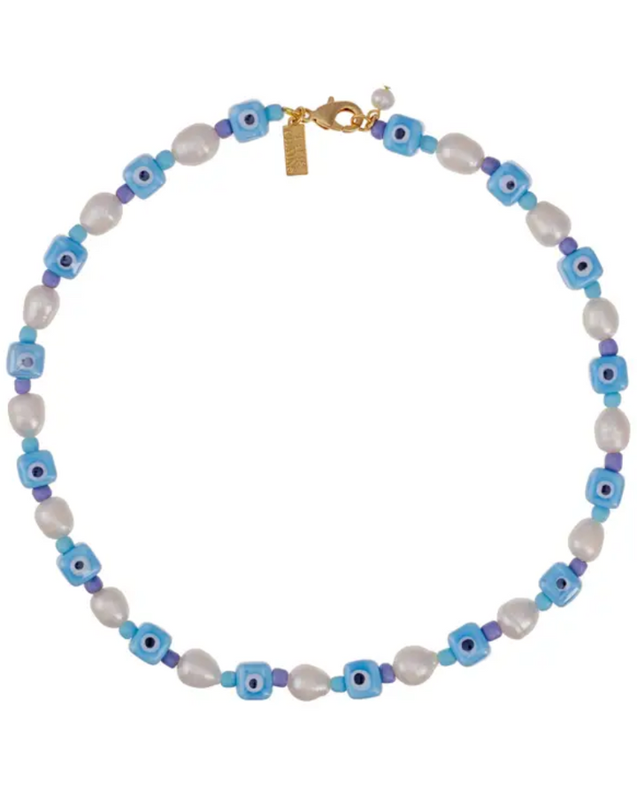 Talis Chains Eye Spy Pearl Blue Necklace