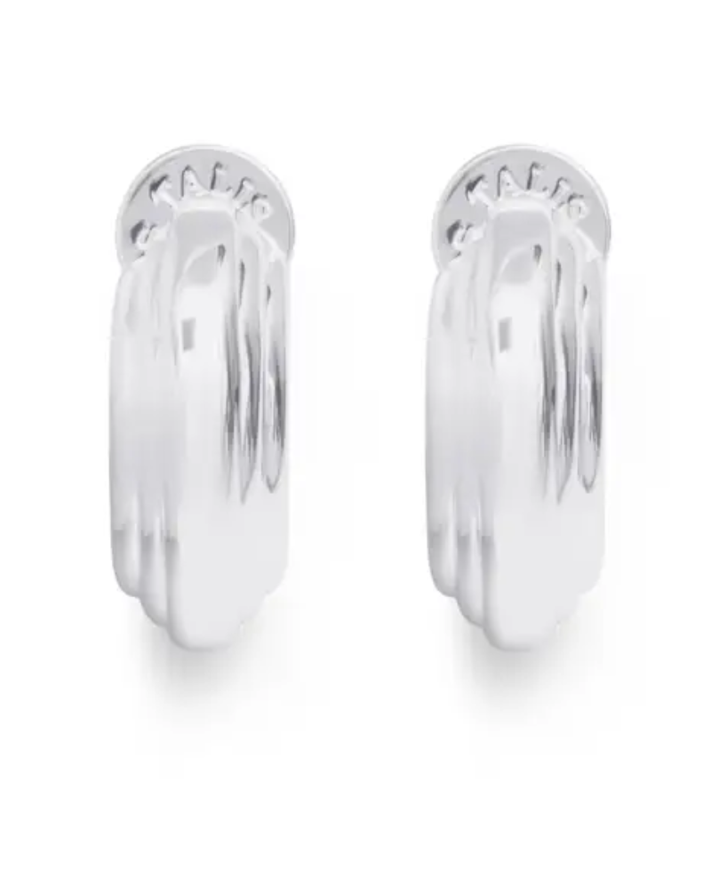 Talis Chains Flat Ridge Silver Hoops
