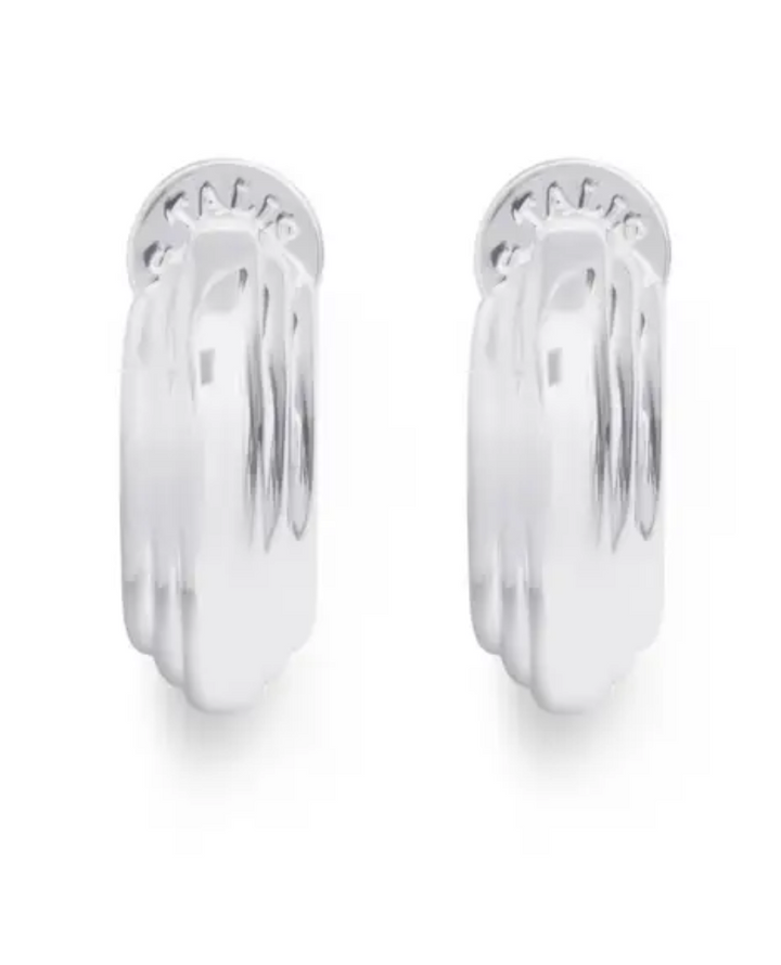 Talis Chains Flat Ridge Silver Hoops