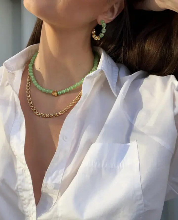 Talis Chains Tokyo Green Gold Earrings