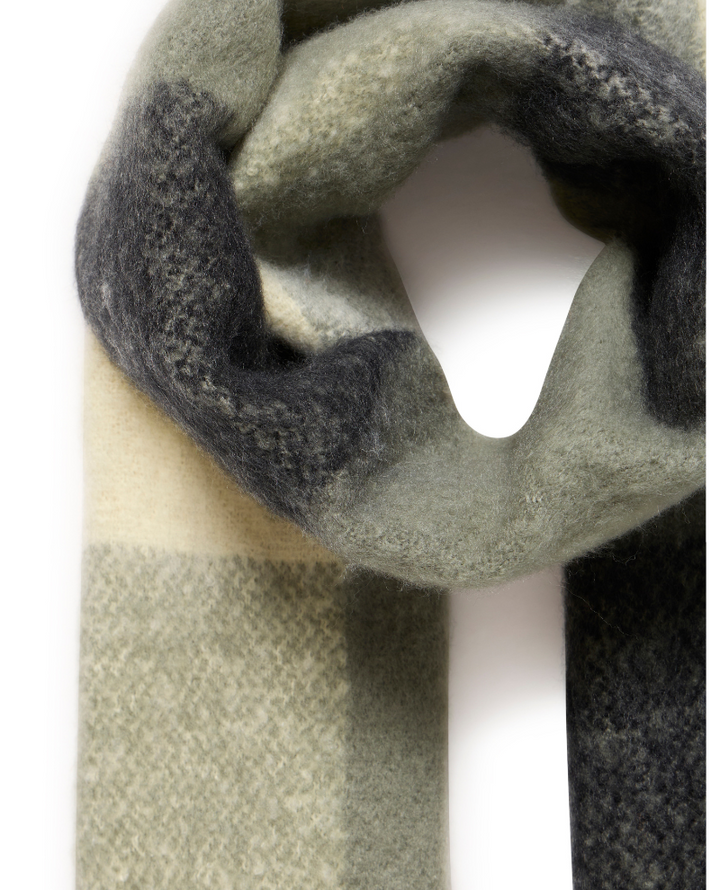 Ichi Agge Rifle Green Check Scarf
