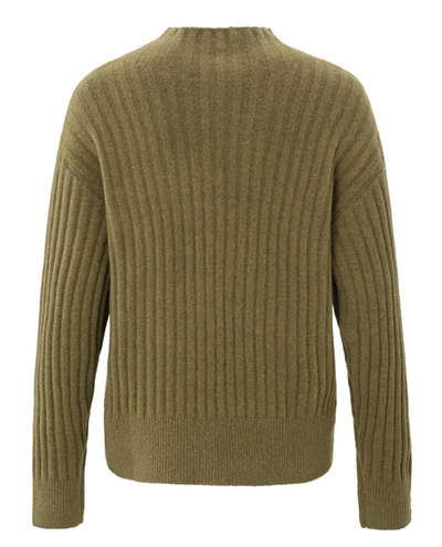 Yaya Gothic Olive Green High Neck Knit