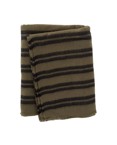 Yaya Army Green Stripe Scarf