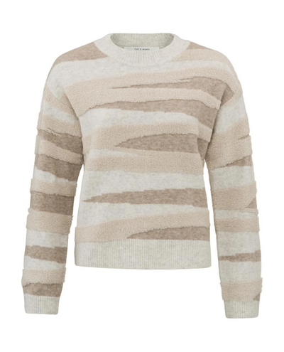 Yaya Beige Melange Textured Knit