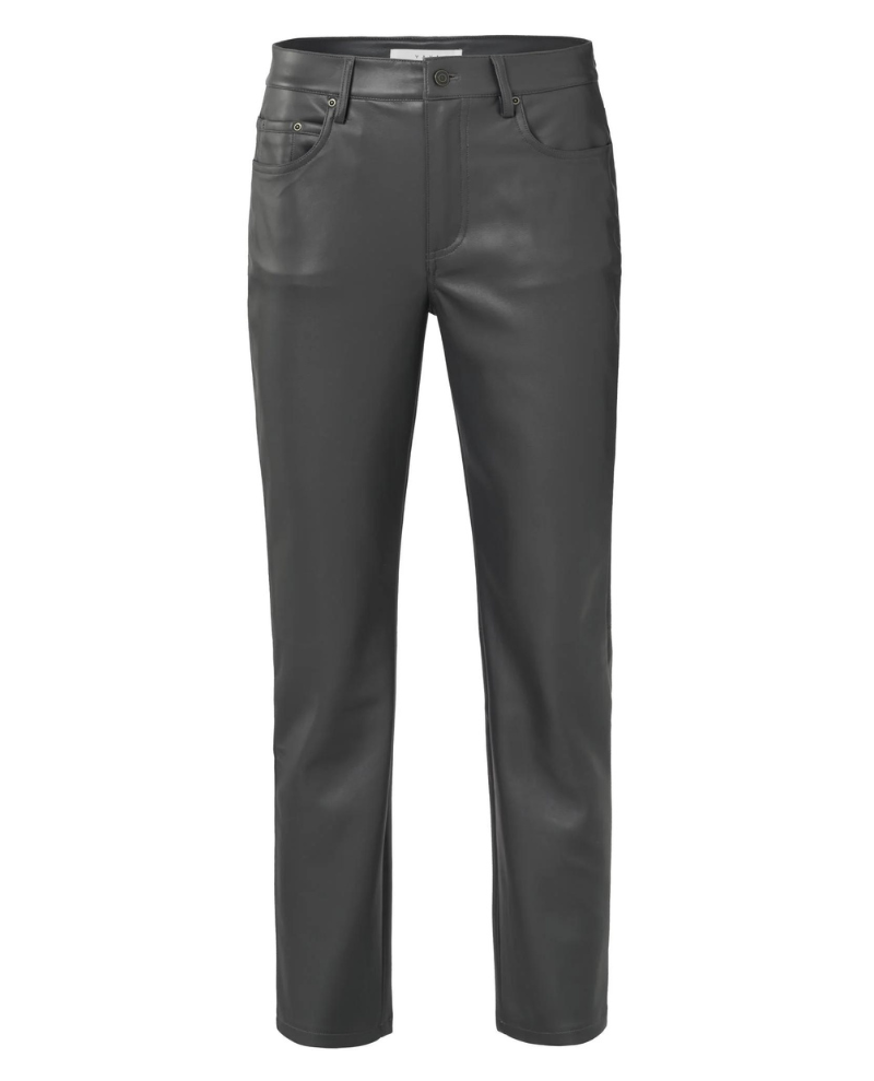 Yaya Grey Faux Leather Trousers