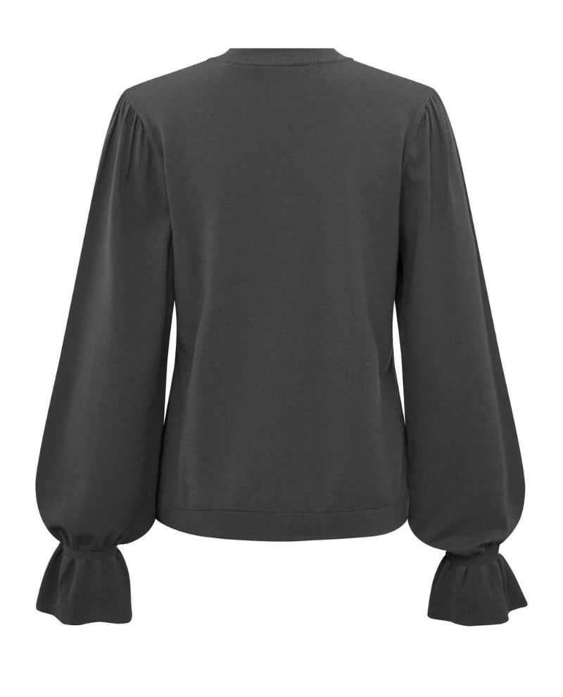Yaya Phantom Ruffle Neck Knit