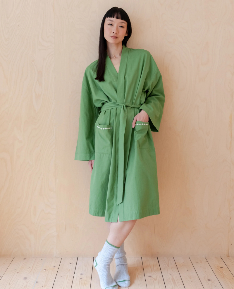 TBCo Green Cotton and Linen Robe Popup