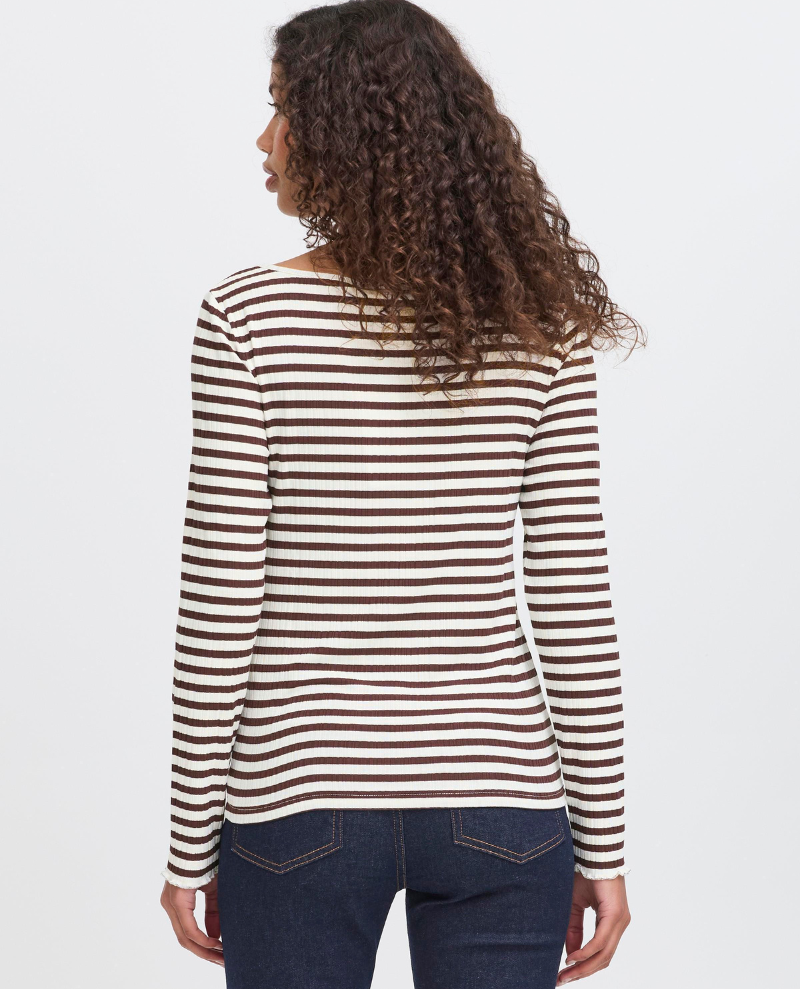 Ichi Cella Coffee Stripe T-Shirt