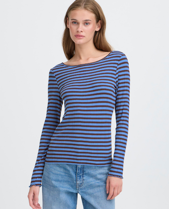 Ichi Cella Blue Stripe T-Shirt