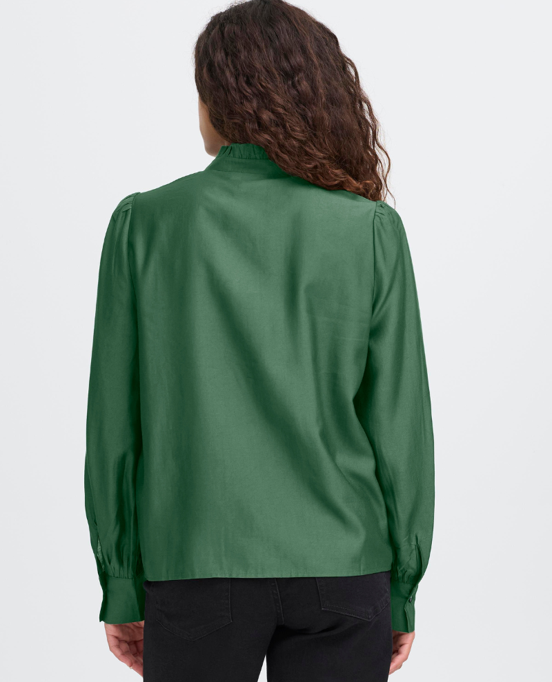 Ichi Karlani Green Ruffle Shirt