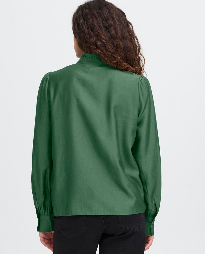 Ichi Karlani Green Ruffle Shirt