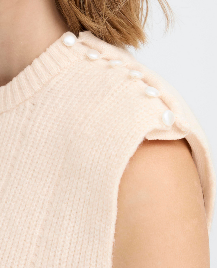 Ichi Povoke Birch Cream Sleeveless Knit