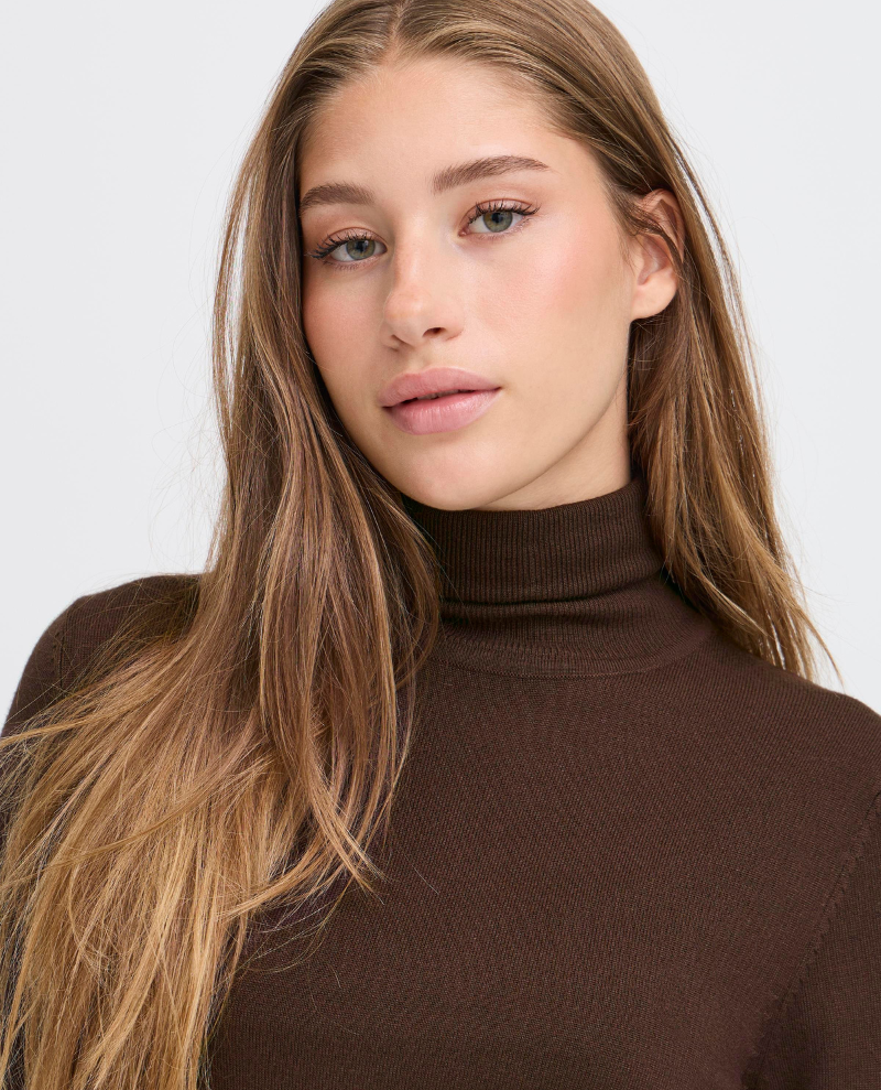 Ichi Mafa Coffee Brown Rollneck Knit