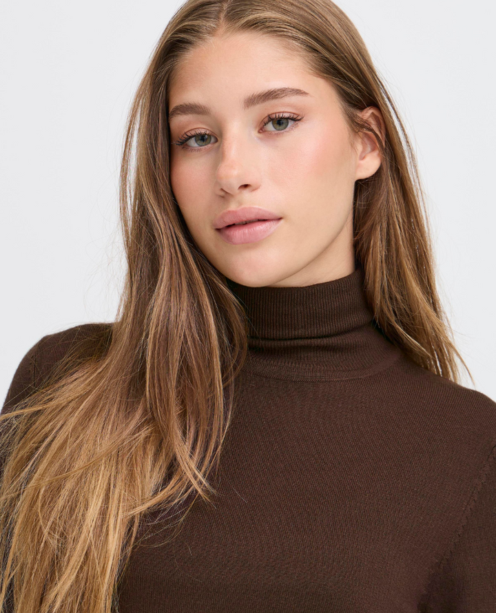 Ichi Mafa Coffee Brown Rollneck Knit