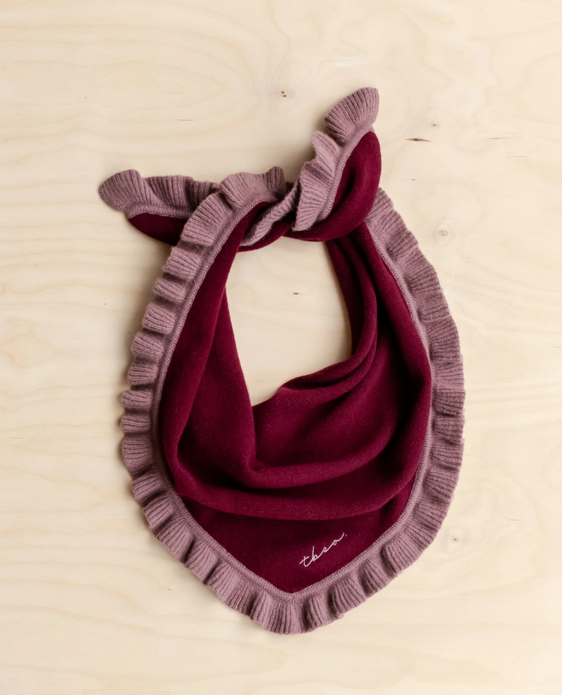 TBco. Triangle Burgundy Ruffle Scarf