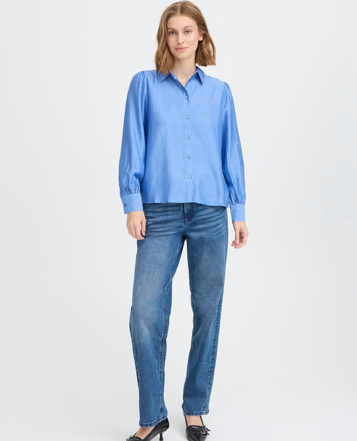 Ichi Karlani Blue Ruffle Shirt