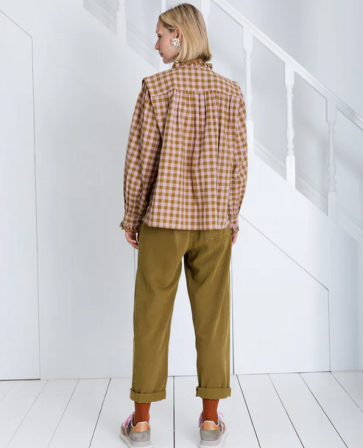 Bonte Etienne Blush Olive Gingham Shirt