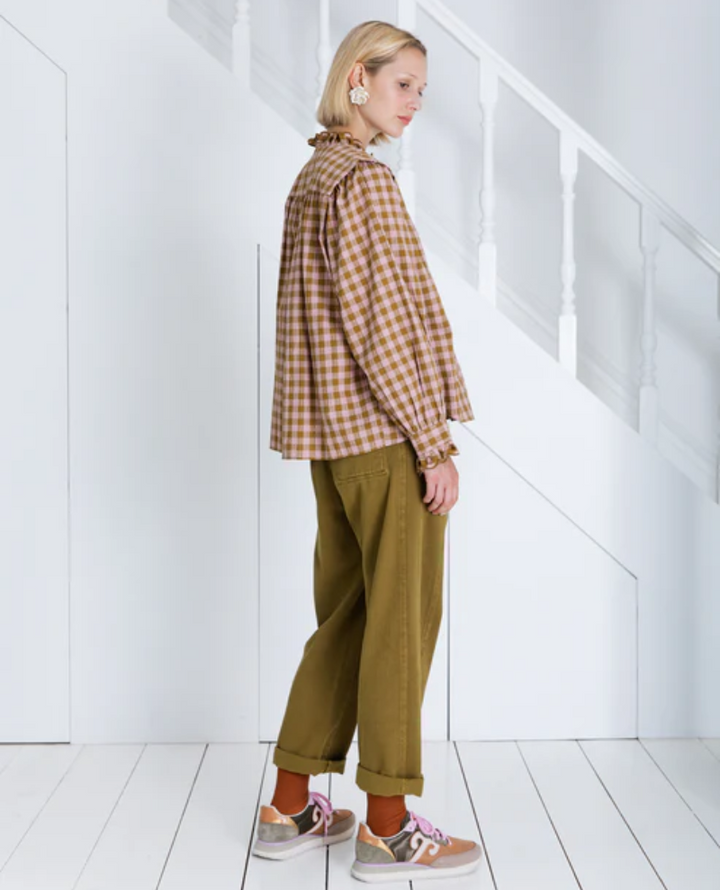 Bonte Etienne Blush Olive Gingham Shirt