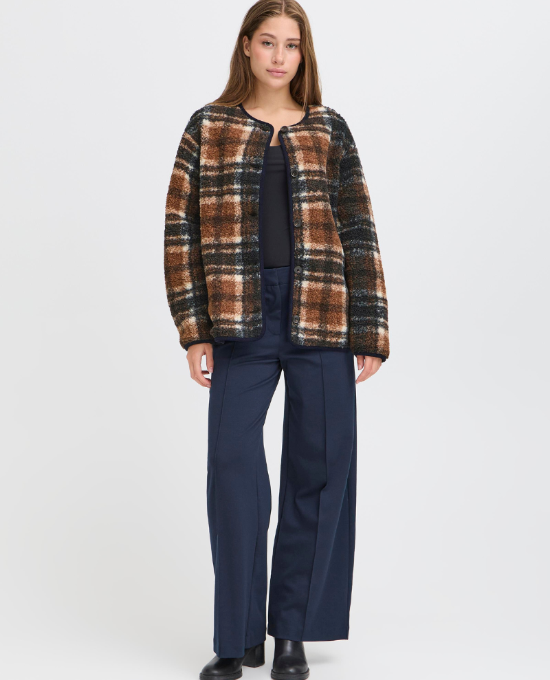 Ichi Kolira Navy Check Jacket