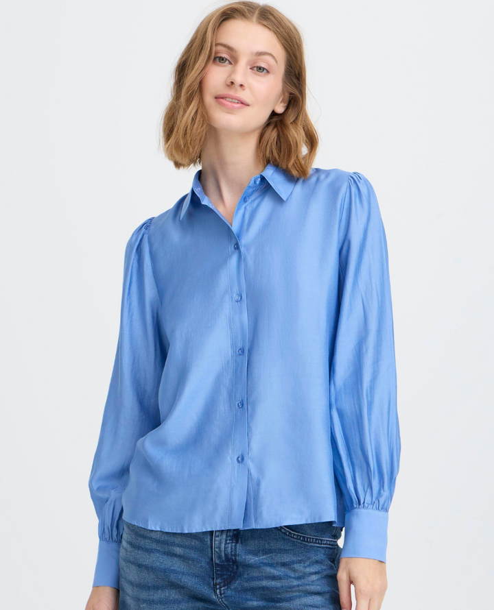 Ichi Karlani Blue Ruffle Shirt