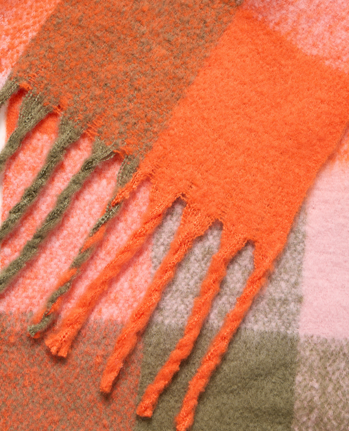 Ichi Agge Tangerine Check Scarf
