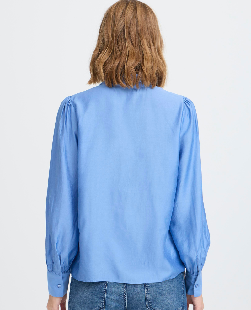 Ichi Karlani Blue Ruffle Shirt