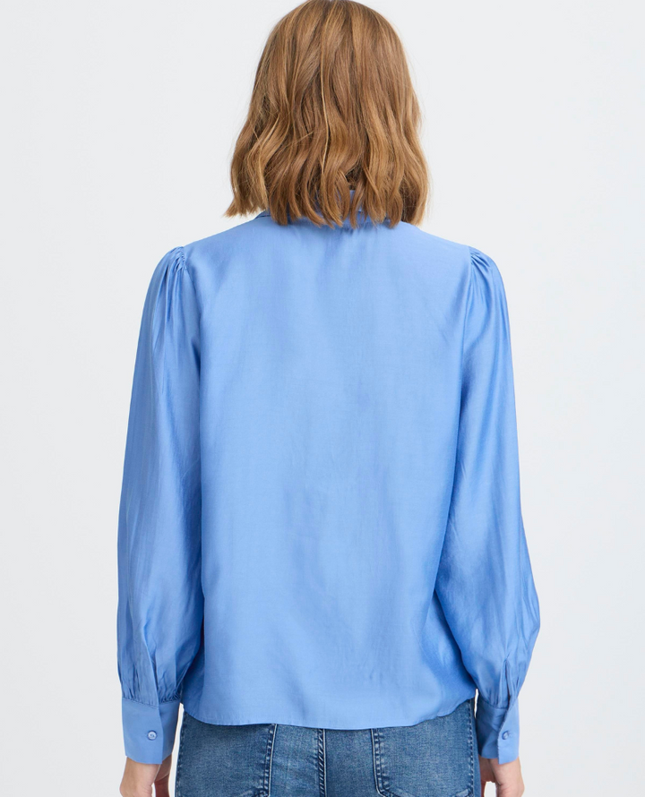Ichi Karlani Blue Ruffle Shirt