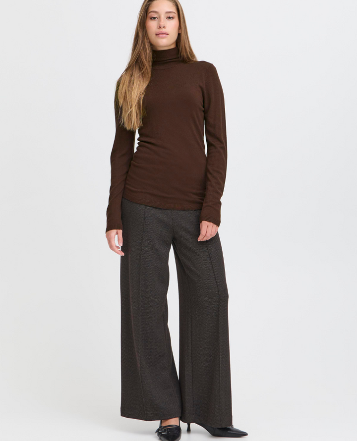 Ichi Mafa Coffee Brown Rollneck Knit
