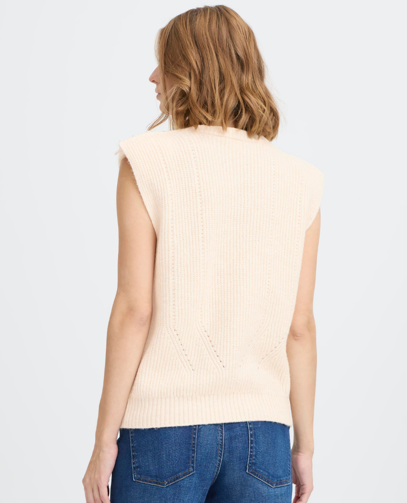 Ichi Povoke Birch Cream Sleeveless Knit