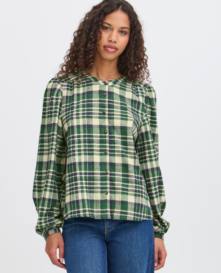 Ichi Tamanna Green Check Shirt