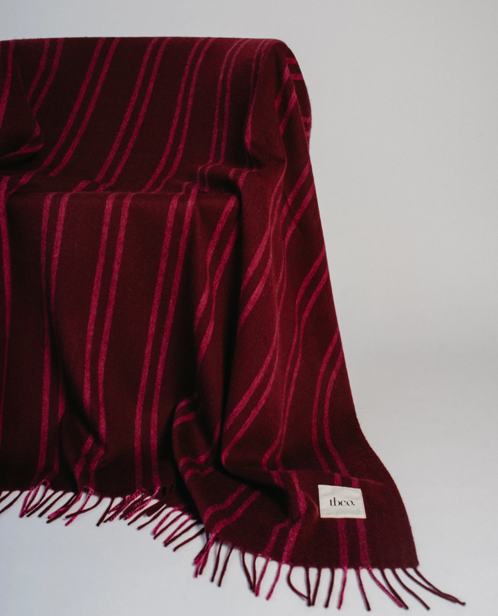 TBCo Lambswool Wine Stripe Blanket